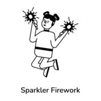 di moda sparkler fuoco d'artificio vettore