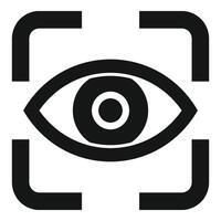 scansione iris occhio icona semplice vettore. accesso dati sistema vettore