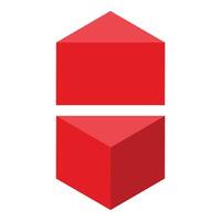 rosso cubi sviluppo icona isometrico vettore. colore Casa vettore