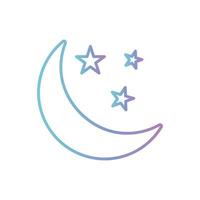 luna con stelle disegno vettoriale icona stile sfumato