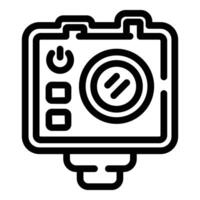 azione confezionato videocamera icona schema vettore. elettronico attività multimedia attrezzo vettore