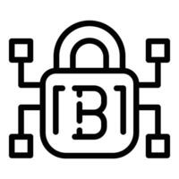 bitcoin pagamento icona schema vettore. digitale banca moneta vettore
