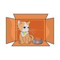 illustrazione di gatto scatola vettore