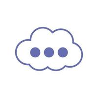 disegno vettoriale di icona di stile di riempimento e linea di bolle della nuvola addormentata