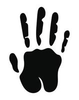 sagoma di colore nero con una mano e cinque dita su uno sfondo bianco vettore