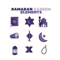 impostato Ramadan kareem icona vettore. impostato di islamico icone vettore Immagine.