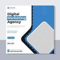 moderno digitale marketing agenzia bandiera disegno, attività commerciale sociale media inviare modello, gratuito vettore