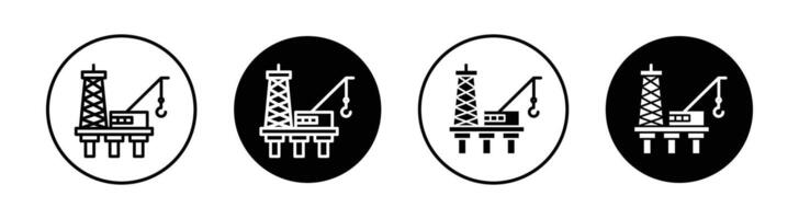 icona della piattaforma petrolifera vettore