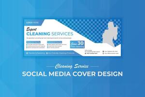pulizia servizio sociale media copertina design vettore