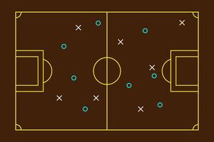 calcio strategia calcio gioco tattico schema disegno su lavagna. vettore