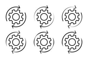 flusso di lavoro processi icone impostato vettore illustrazione.