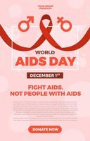 modello di poster per la giornata mondiale dell'aids vettore