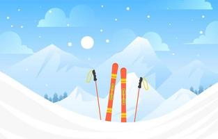 attività di sport invernali sci sfondo vettore