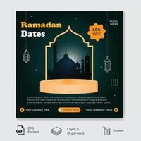 Ramadan date sociale media inviare rimodellare. vettore