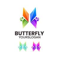 farfalla geometrico colorato logo design vettore