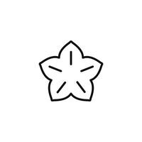 stella frutta carambole linea icona isolato su bianca sfondo vettore