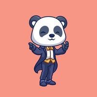mago panda carino cartone animato vettore