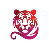 illustrazione vettoriale di design del logo della tigre ruggente