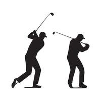 golf giocatore illustrazione, golf giocatore silhouette vettore