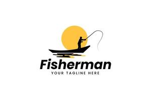 pescatore logo vettore icona illustrazione