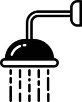 doccia vasca glifo e linea vettore illustrazione
