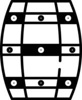 barile glifo e linea vettore illustrazione