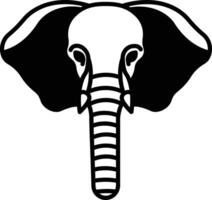 elefante viso glifo e linea vettore illustrazione