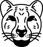 ghepardo viso glifo e linea vettore illustrazione