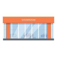 piccolo città showroom icona cartone animato vettore. persona trasporto vettore