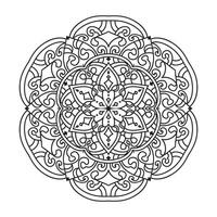 mandala in bianco e nero da colorare pagina illustrazione vettoriale