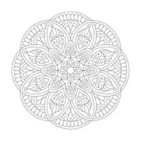 mistico mandala design per colorazione libro pagina vettore