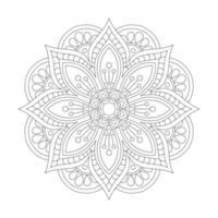 isolato semplice floreale mandala per colorazione libro pagina vettore