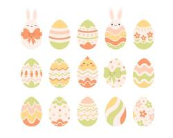Pasqua uova collezione. dipinto uova. contento Pasqua. vettore