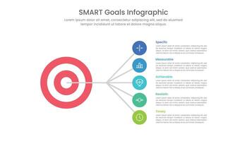 inteligente obiettivi Infografica modello design con bersaglio illustrazione vettore