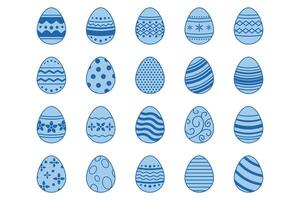 Pasqua uova, Pasqua giorno Festival icona impostare, Ostern uovo icone con decorazione modelli simboli collezione, logo isolato vettore illustrazione