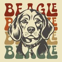 beagle cane retrò Vintage ▾ maglietta design vettore