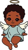 carino bambino angelo cartone animato vettore