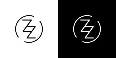 astratto moderno cerchio zz logo lettere design concetto vettore