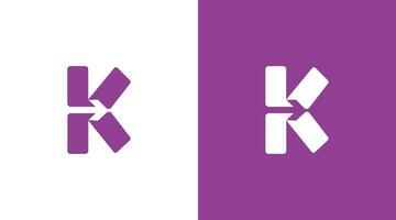 K lettera e freccia icona logo disegno, K icona marca identità design monogramma logo vettore