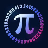 3.14 cifre e pi simbolo vettore matematico costante il giro illustrazione. matematica colorato sfondo - contento pi giorno