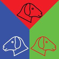 pecora vettore icona, diretto stile icona, a partire dal animale testa icone collezione, isolato su rosso, blu e verde sfondo.