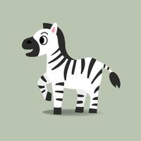 carino zebra cartone animato illustrazione.piatto Africa animale piatto stile vettore