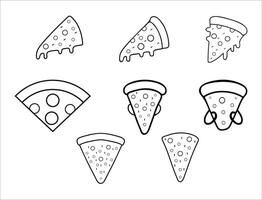 Pizza icona. linea, schema versione. idea simbolo, logo illustrazione. silhouette vettore