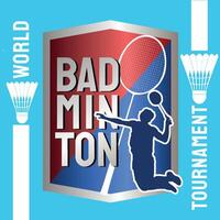 badminton campionato manifesto per sport evento vettore