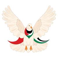 uccello di pace con bandiera di Palestina vettore