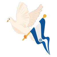 uccello di pace con bandiera di Israele vettore