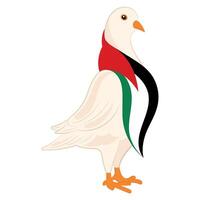 uccello di pace con bandiera di Palestina vettore