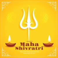 contento maha shivratri festivo giallo sfondo design vettore