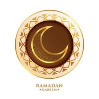 Ramadan kareem benedizioni carta con decorativo Luna e mandala vettore