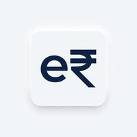 indiano e-rupia simbolo per digitale pagamento sicuro e sicuro transazione vettore